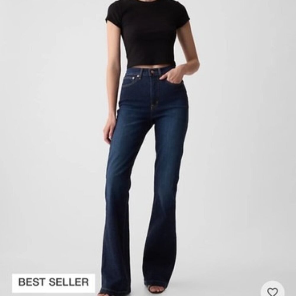 GAP 70’s high rise flare blue denim jeans size 25 / 0